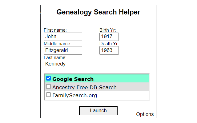 Genealogy Search Helper chrome谷歌浏览器插件_扩展第1张截图