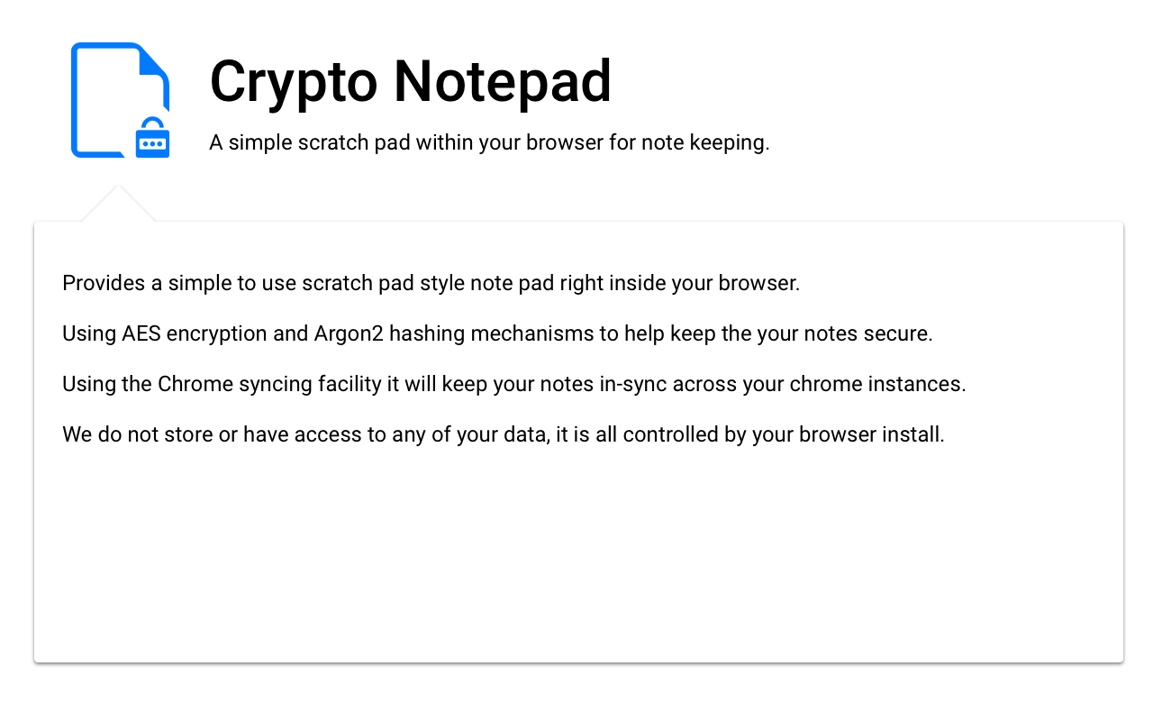 Crypto Notepad chrome谷歌浏览器插件_扩展第1张截图