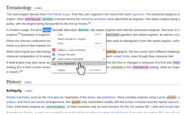 Voca-Highlighter chrome谷歌浏览器插件_扩展第1张截图