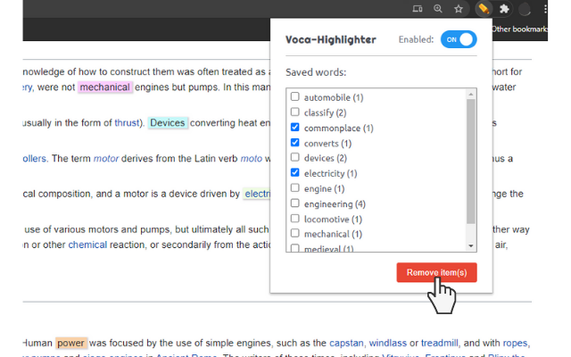 Voca-Highlighter chrome谷歌浏览器插件_扩展第2张截图