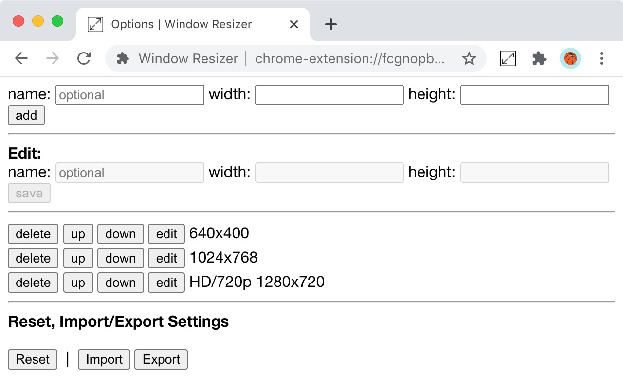 Window Resizer chrome谷歌浏览器插件_扩展第1张截图
