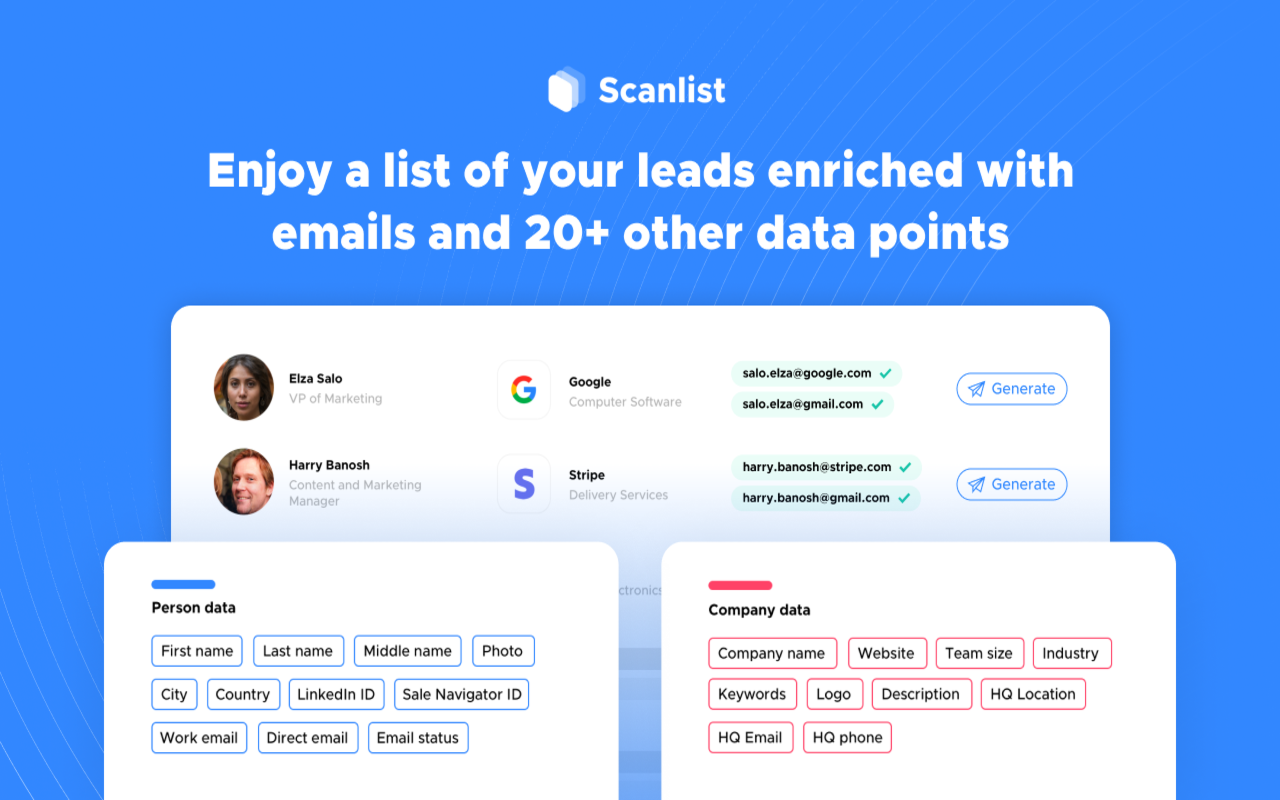 Scanlist: Email Finder & Sales Copy Generator chrome谷歌浏览器插件_扩展第1张截图