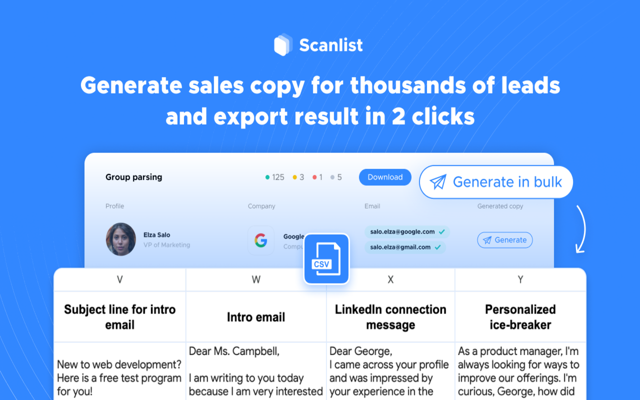 Scanlist: Email Finder & Sales Copy Generator chrome谷歌浏览器插件_扩展第4张截图