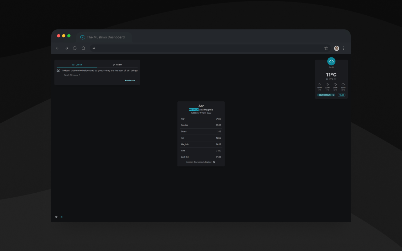 The Muslim's Dashboard chrome谷歌浏览器插件_扩展第3张截图