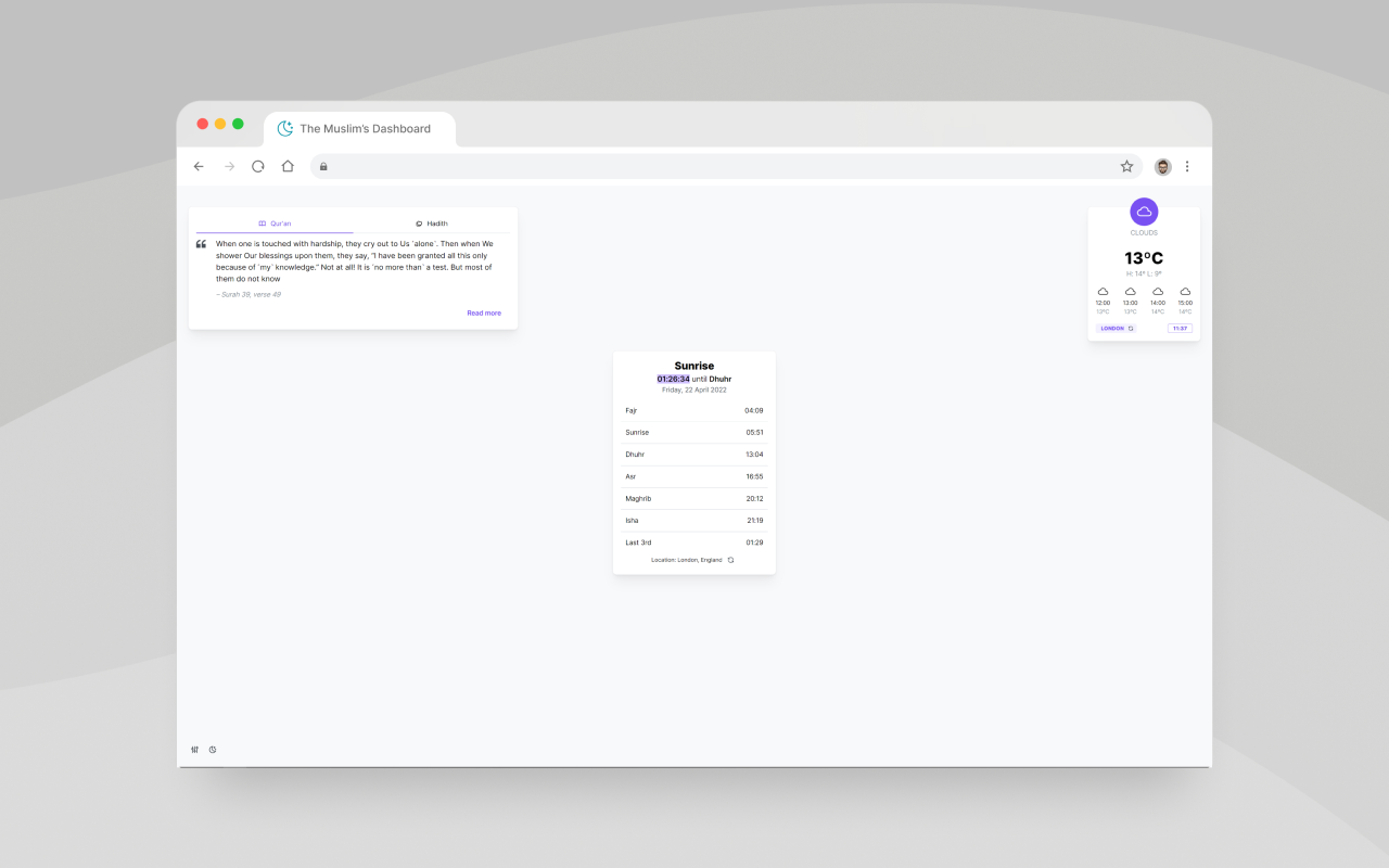 The Muslim's Dashboard chrome谷歌浏览器插件_扩展第5张截图