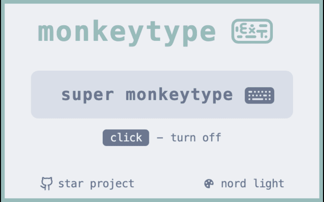 MonkeyType Extension chrome谷歌浏览器插件_扩展第1张截图