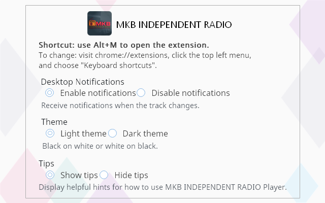 MKB INDEPENDENT RADIO chrome谷歌浏览器插件_扩展第3张截图