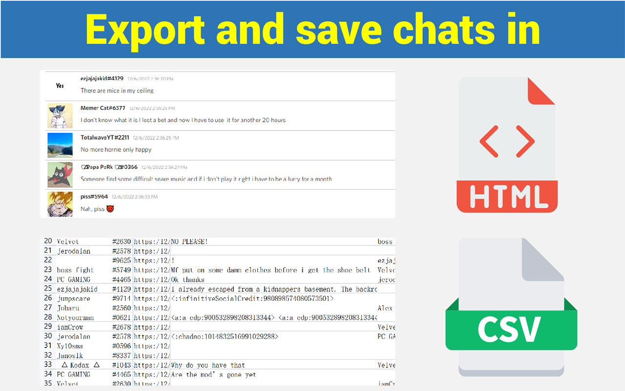 Discord Chat Exporter - Save discord chats chrome谷歌浏览器插件_扩展第1张截图