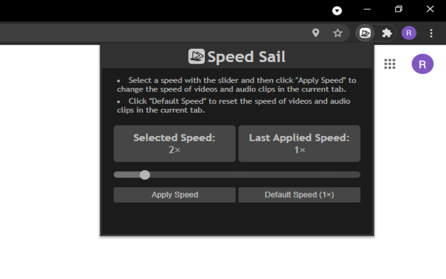 Speed Sail - Playback Speed Controls chrome谷歌浏览器插件_扩展第1张截图