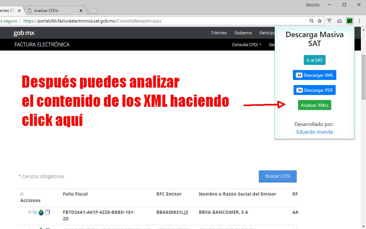 Descarga Masiva Facturas XML CFDI SAT México chrome谷歌浏览器插件_扩展第3张截图