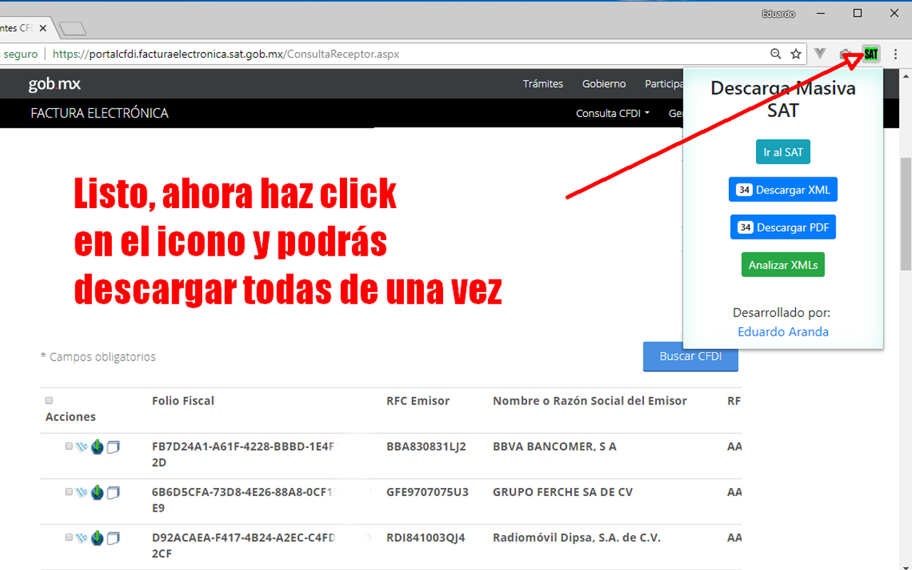 Descarga Masiva Facturas XML CFDI SAT México chrome谷歌浏览器插件_扩展第6张截图