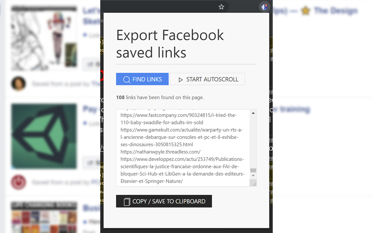 Export saved links chrome谷歌浏览器插件_扩展第1张截图