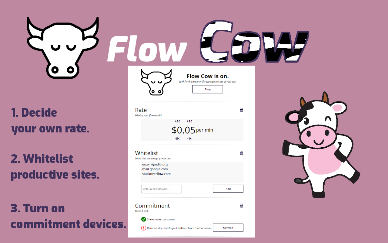 Flow Cow - Focus & Productivity chrome谷歌浏览器插件_扩展第1张截图