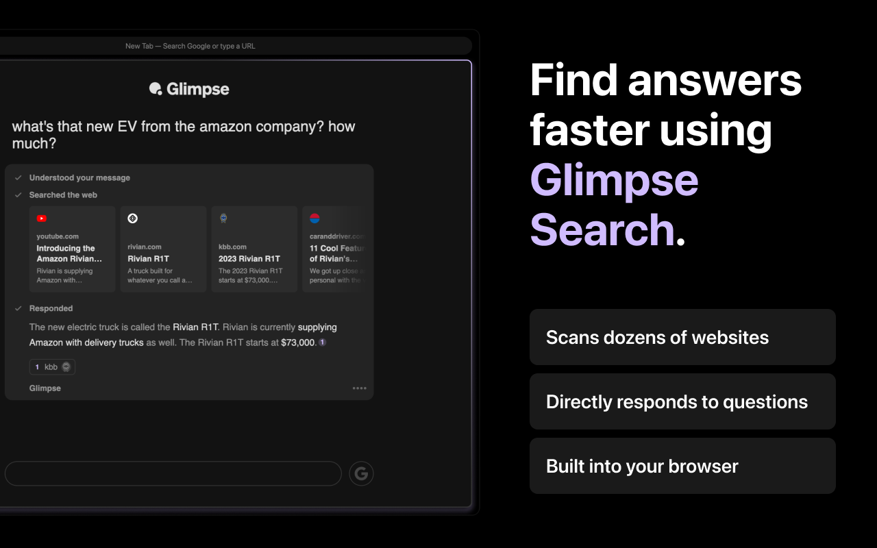 Glimpse — Free AI Chat With Internet Access chrome谷歌浏览器插件_扩展第4张截图