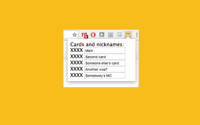 Credit Card Nicknames for Amazon chrome谷歌浏览器插件_扩展第1张截图