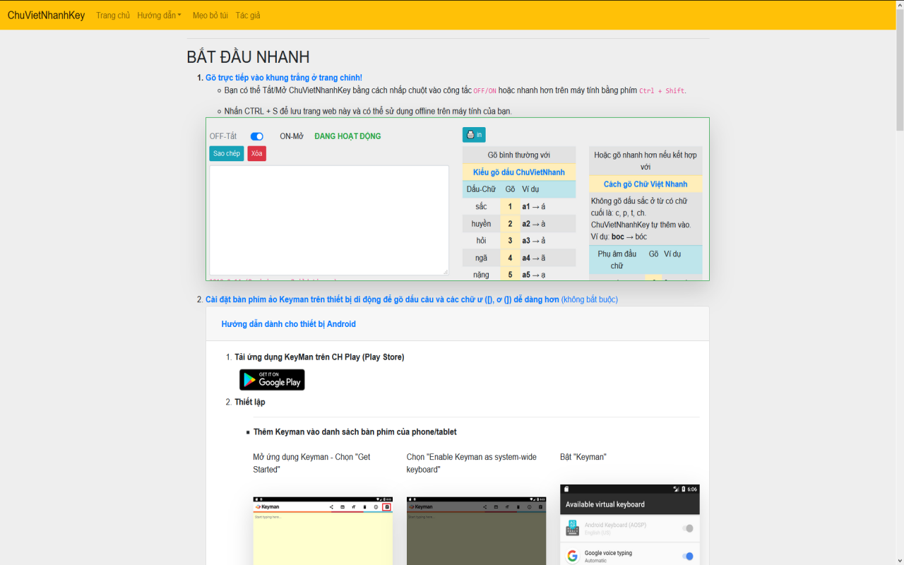 ChuVietNhanhKey - Gõ Nhanh Tiếng Việt chrome谷歌浏览器插件_扩展第3张截图