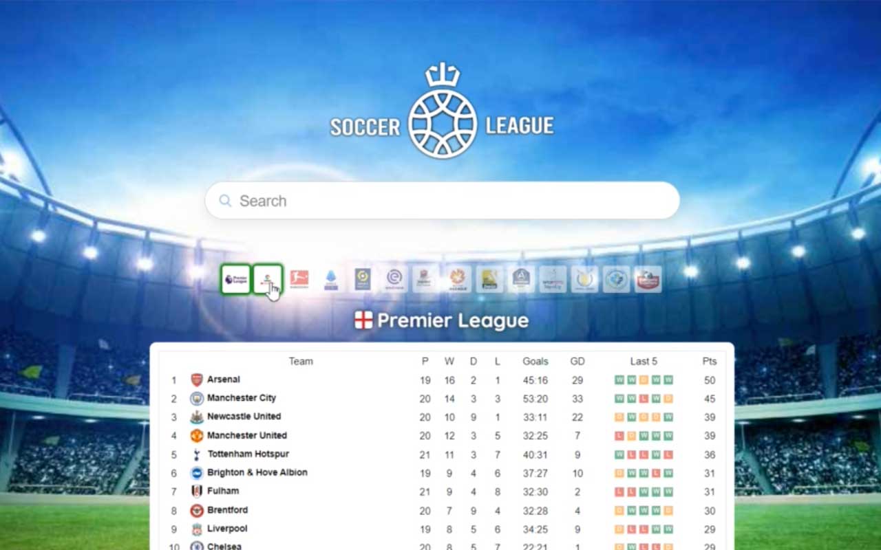 Soccer Leagues chrome谷歌浏览器插件_扩展第1张截图