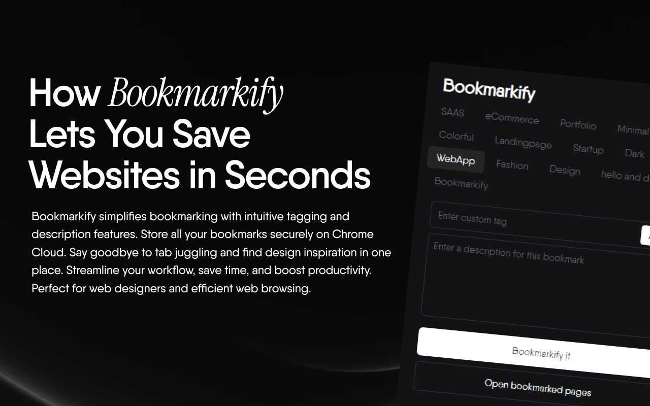 Bookmarkify - 书签管理器 chrome谷歌浏览器插件_扩展第5张截图