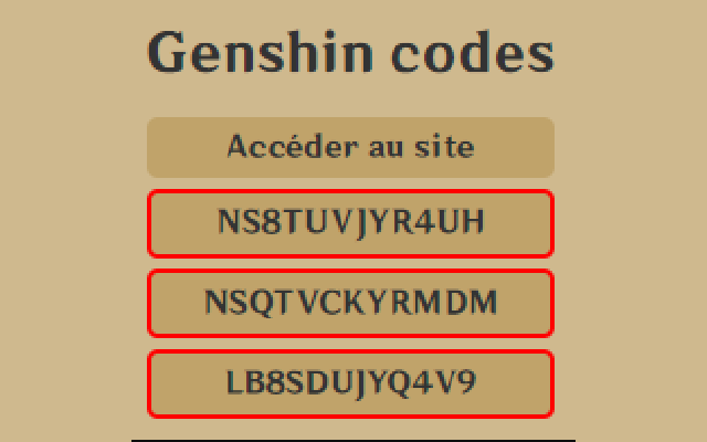 Genshin Codes chrome谷歌浏览器插件_扩展第1张截图