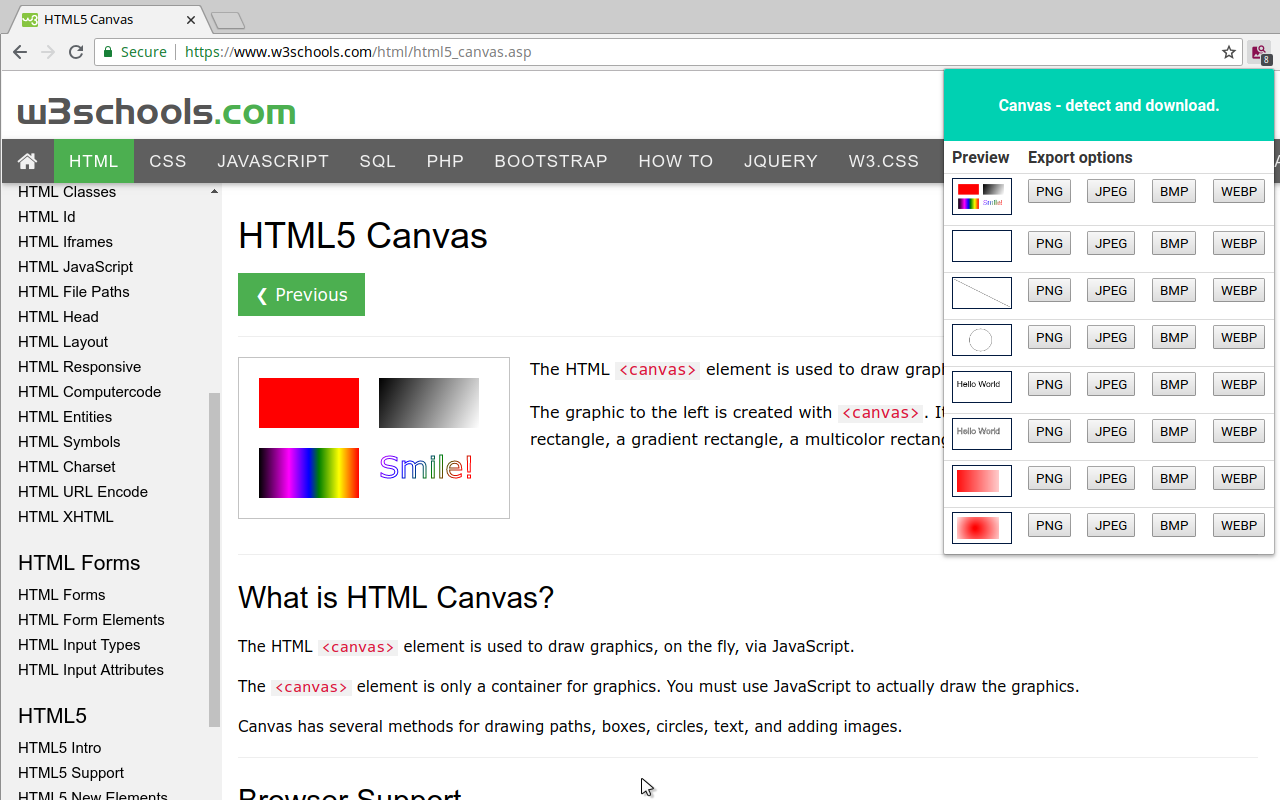 Canvas downloader. Find and export. chrome谷歌浏览器插件_扩展第2张截图