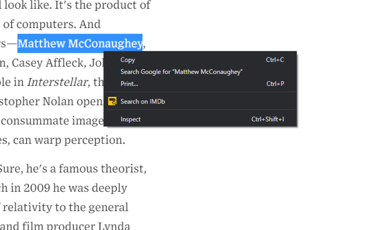 IMDb Search with Right-Click (Context menu) chrome谷歌浏览器插件_扩展第1张截图