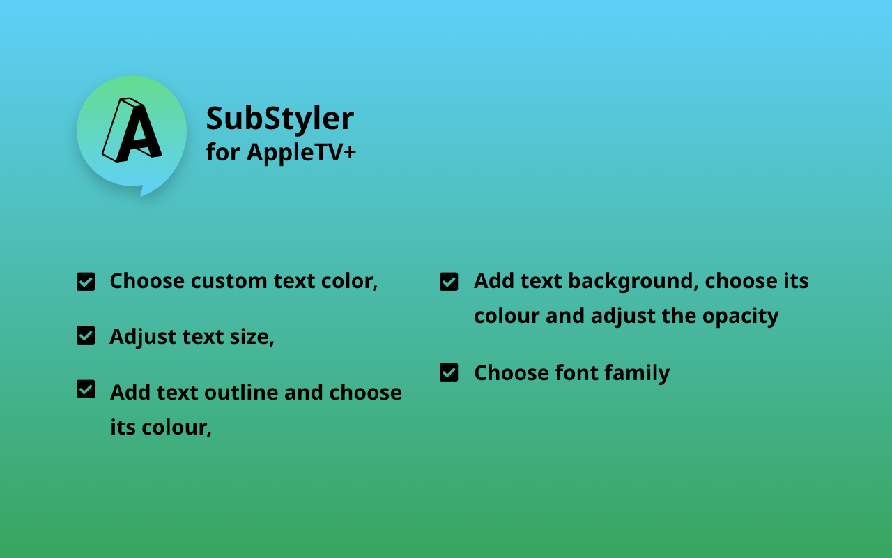 Apple TV SubStyler : customize subtitles chrome谷歌浏览器插件_扩展第1张截图