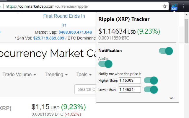 Ripple coin (XRP) notify chrome谷歌浏览器插件_扩展第6张截图