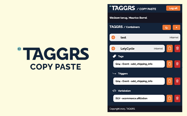 GTM Copy Paste - TAGGRS chrome谷歌浏览器插件_扩展第1张截图