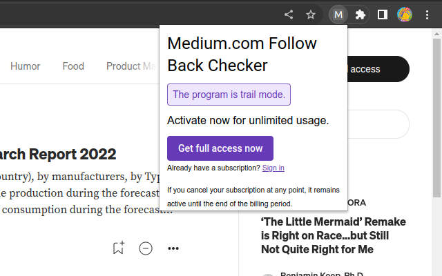 Medium.com Follow Back Checker chrome谷歌浏览器插件_扩展第1张截图