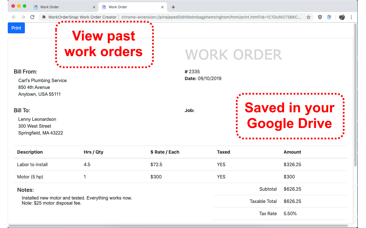 WorkOrderSnap Work Order Creator chrome谷歌浏览器插件_扩展第3张截图