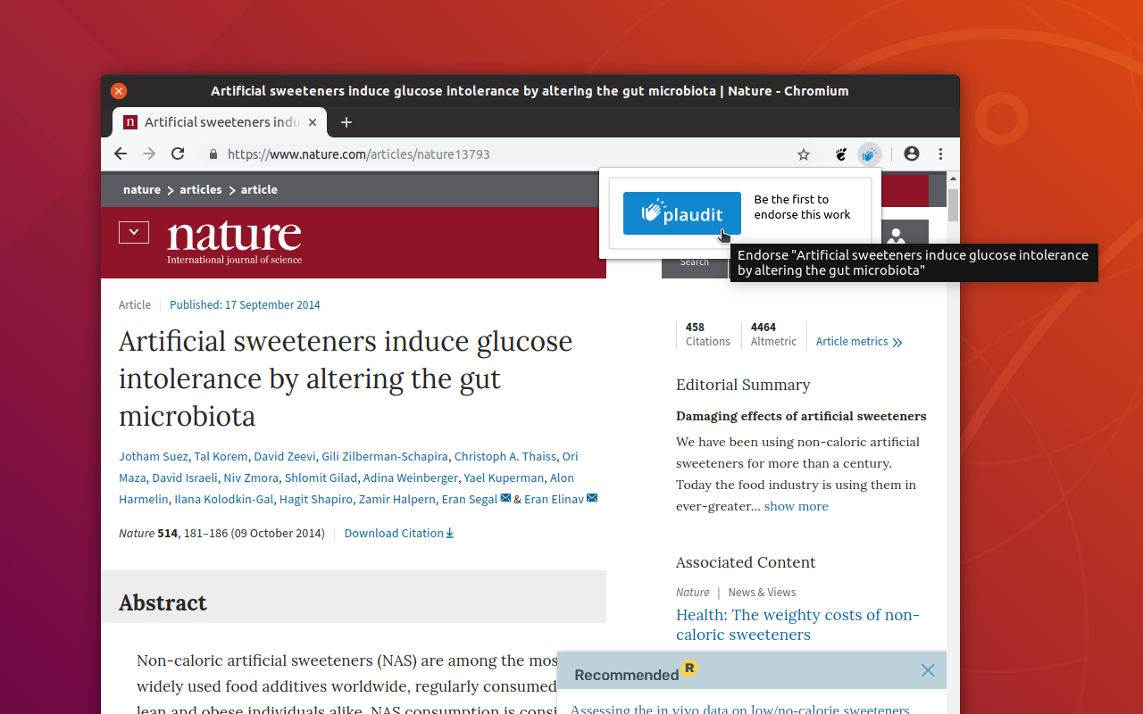 Plaudit chrome谷歌浏览器插件_扩展第1张截图