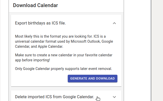 Birthday Calendar Exporter for Facebook chrome谷歌浏览器插件_扩展第9张截图