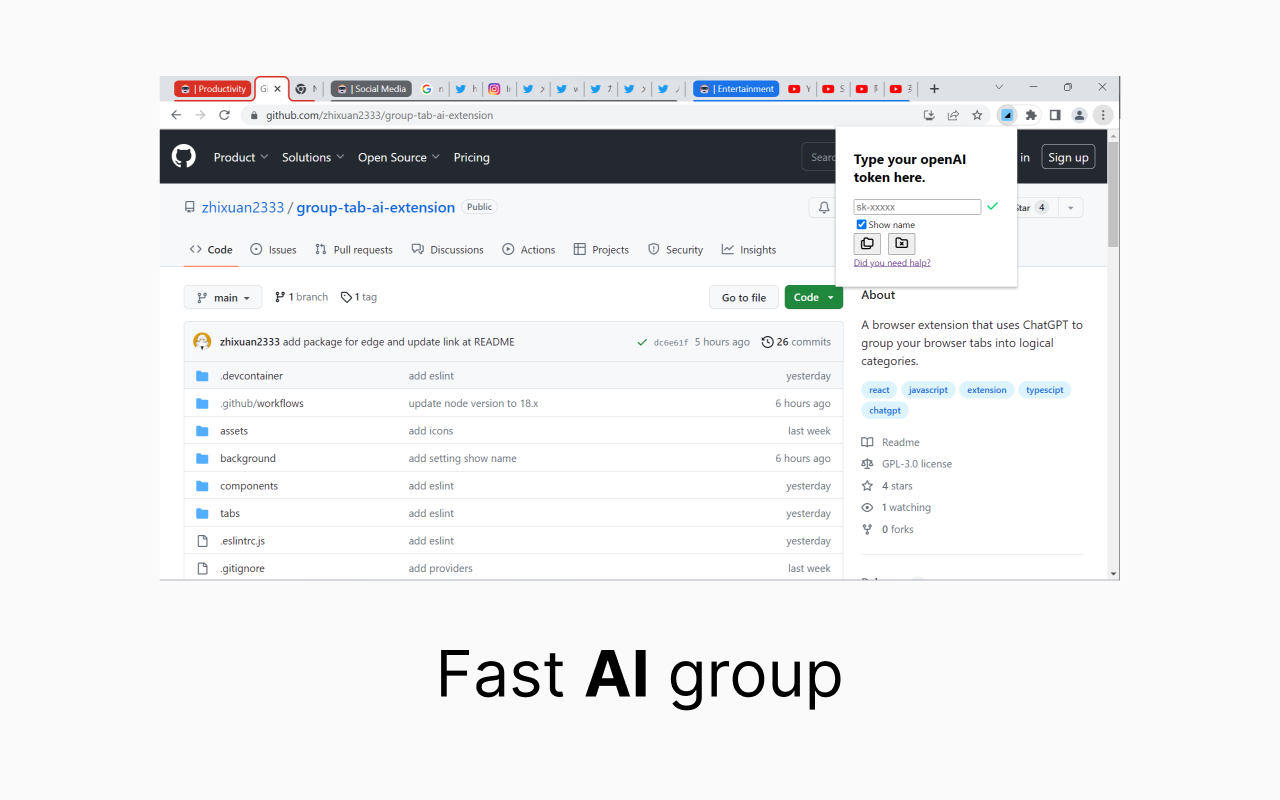 Group Tab AI extension chrome谷歌浏览器插件_扩展第1张截图