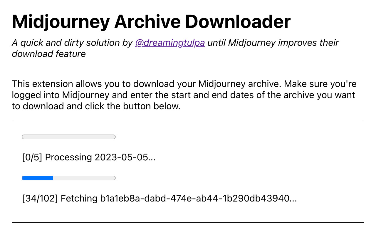 Midjourney Archive Downloader chrome谷歌浏览器插件_扩展第1张截图