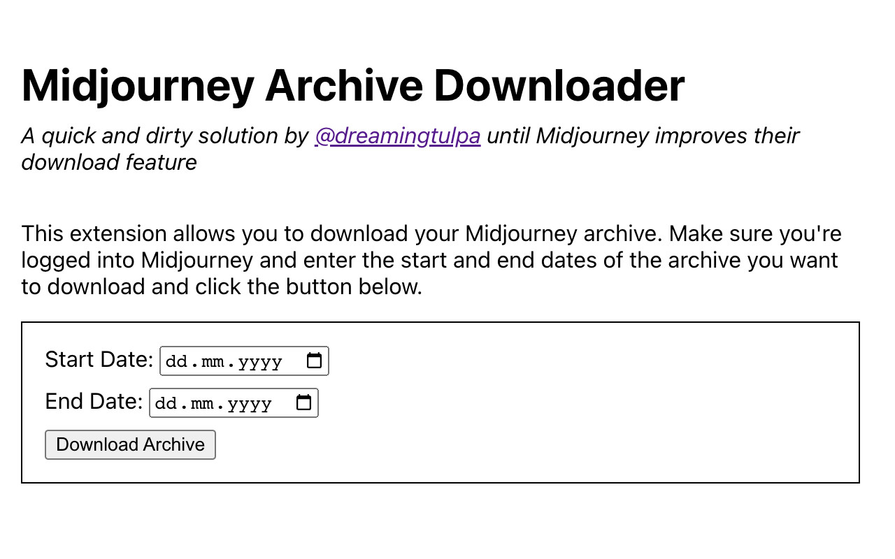 Midjourney Archive Downloader chrome谷歌浏览器插件_扩展第2张截图