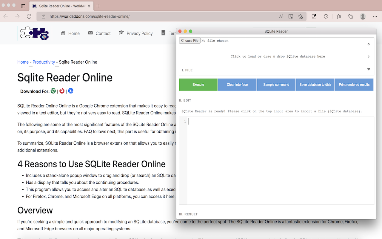 Sqlite Reader Online chrome谷歌浏览器插件_扩展第1张截图