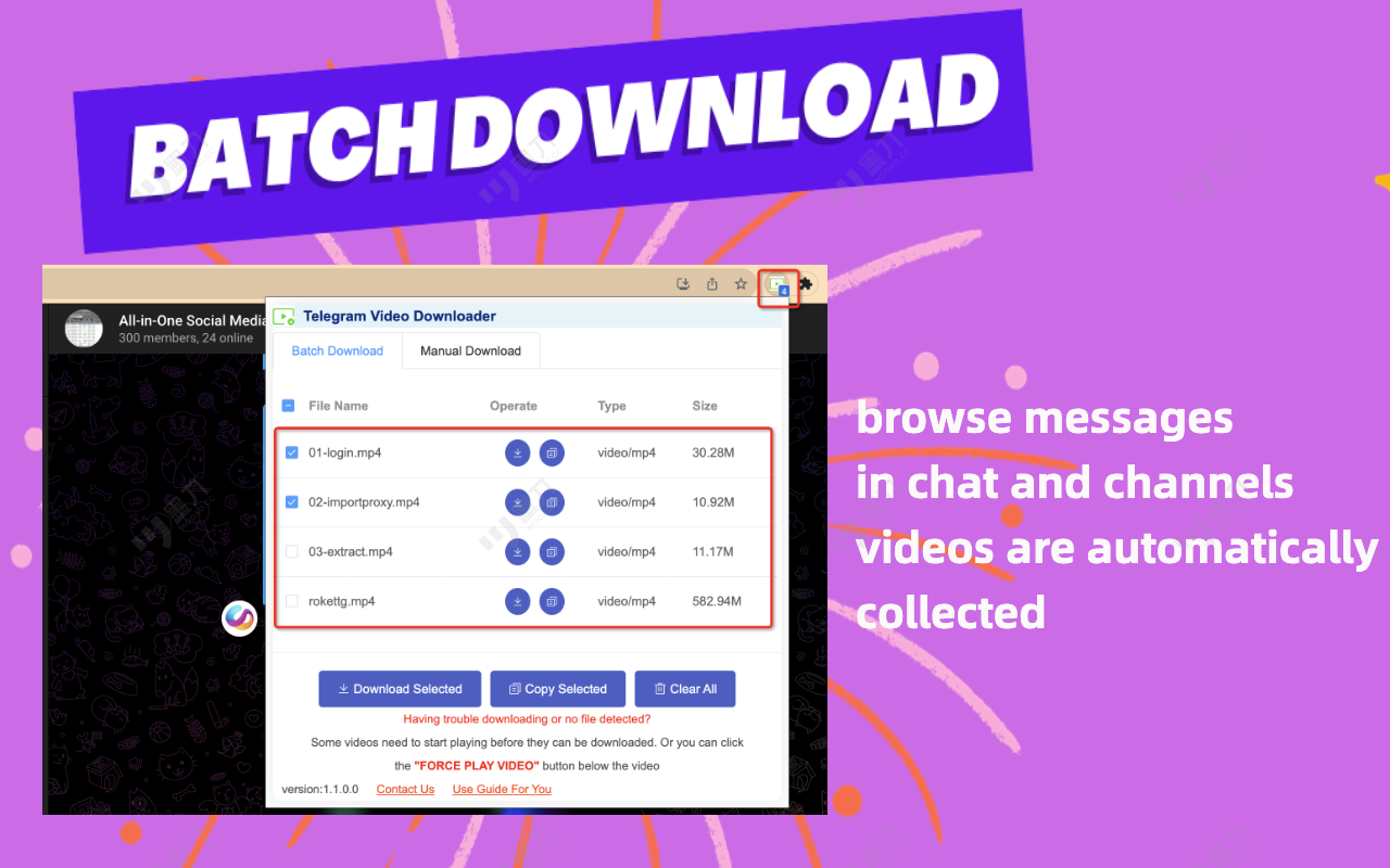 TG Downloader - Telegram Video Download, Telegram视频下载器 chrome谷歌浏览器插件_扩展第3张截图