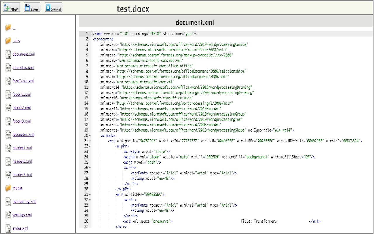 OOXML Tools chrome谷歌浏览器插件_扩展第4张截图