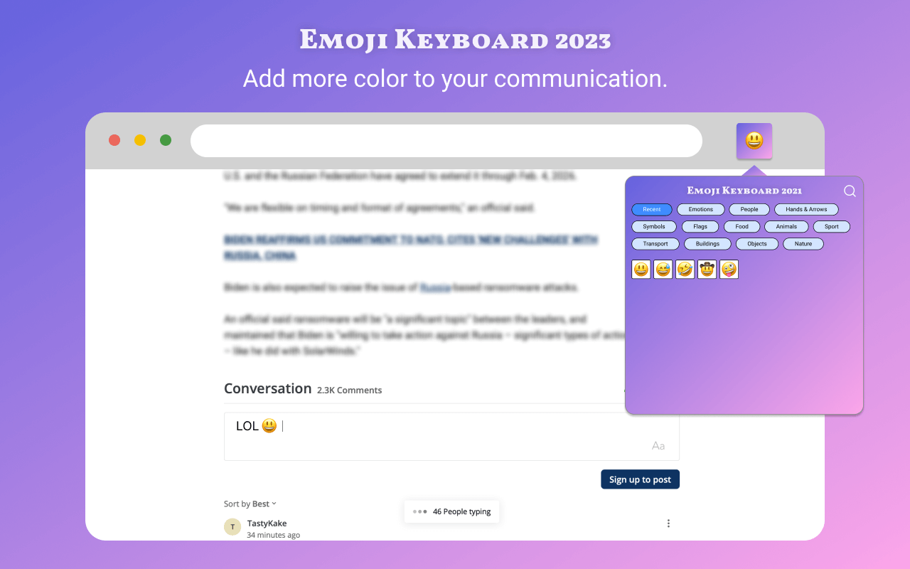 Emoji Keyboard 2023 - for Chrome Browser chrome谷歌浏览器插件_扩展第1张截图