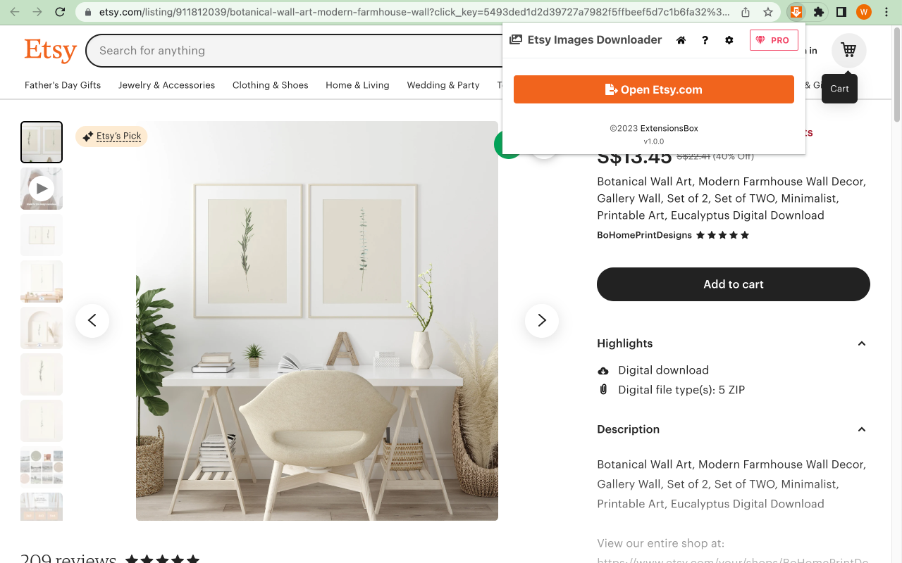 Etsy Images Downloader chrome谷歌浏览器插件_扩展第1张截图