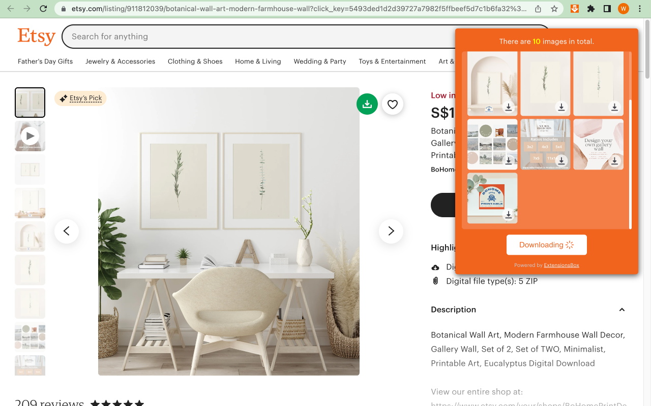 Etsy Images Downloader chrome谷歌浏览器插件_扩展第2张截图