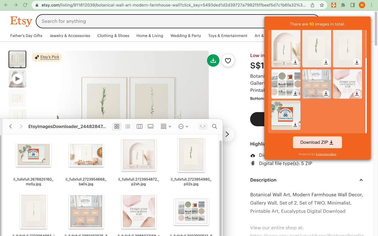 Etsy Images Downloader chrome谷歌浏览器插件_扩展第3张截图