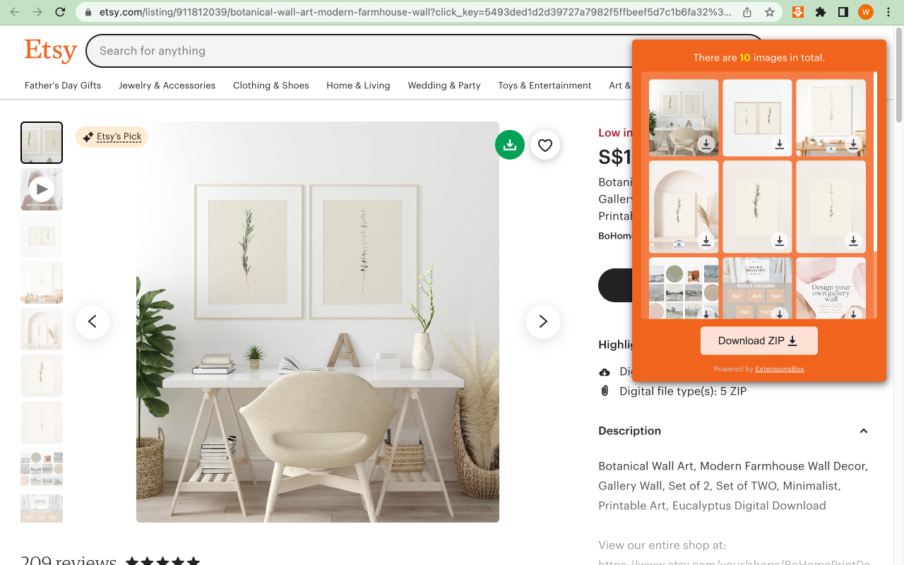 Etsy Images Downloader chrome谷歌浏览器插件_扩展第4张截图