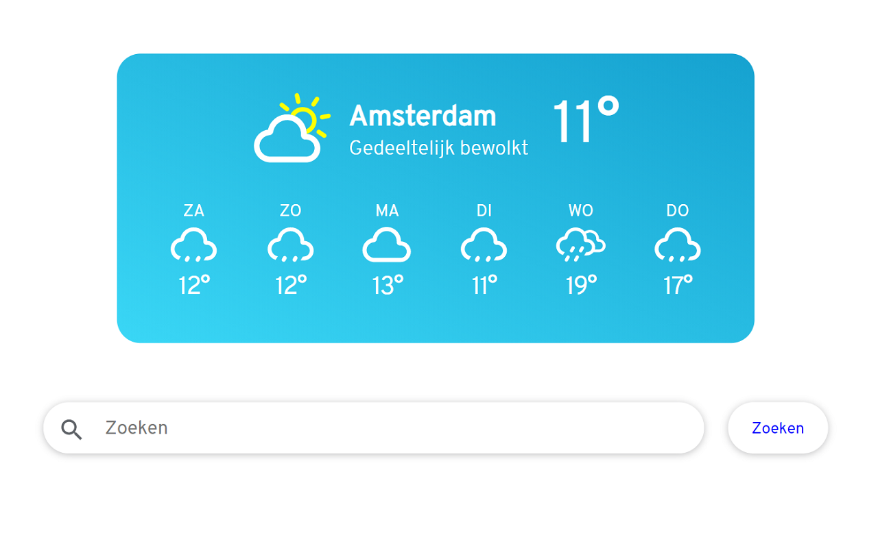 Weer - weersvoorspelling bij elk nieuw tab chrome谷歌浏览器插件_扩展第1张截图