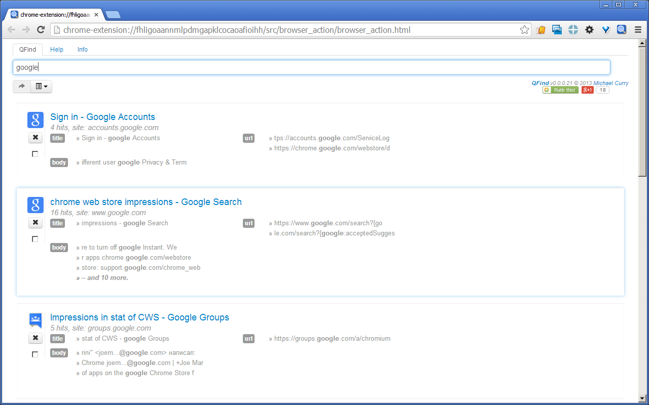 QFind chrome谷歌浏览器插件_扩展第2张截图