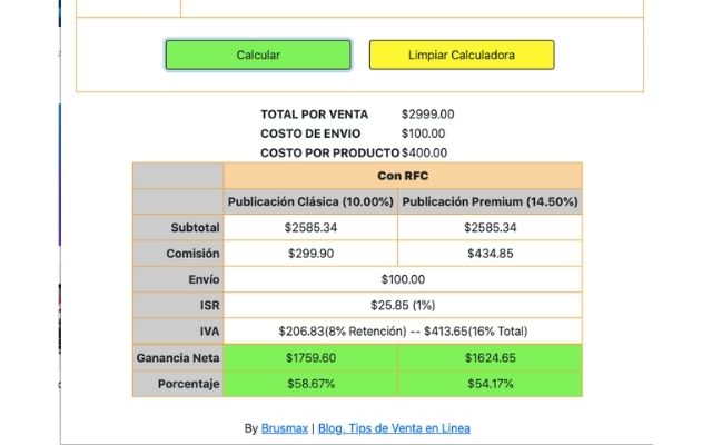 Calculadora MercadoLibre chrome谷歌浏览器插件_扩展第4张截图