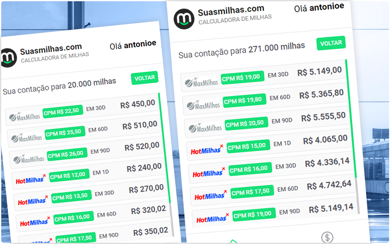 Suasmilhas.com | Calculadora de Milhas Aéreas chrome谷歌浏览器插件_扩展第3张截图