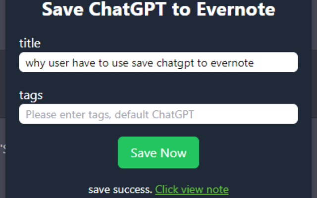 保存 ChatGPT 聊天记录 to evernote chrome谷歌浏览器插件_扩展第2张截图