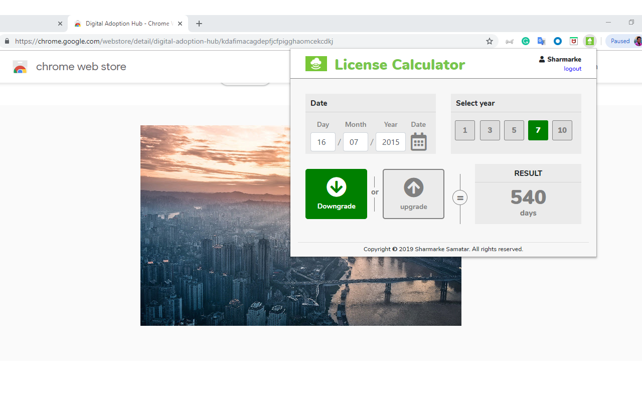 License Calculator chrome谷歌浏览器插件_扩展第1张截图