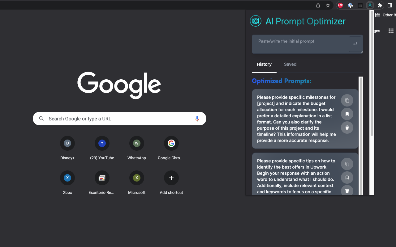 AI Prompt Optimizer chrome谷歌浏览器插件_扩展第1张截图